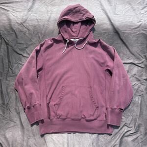 Vintage 80's Symthe Faded Purple Pro Weave Hoodie Pullover Sweatshirt Sz Medium